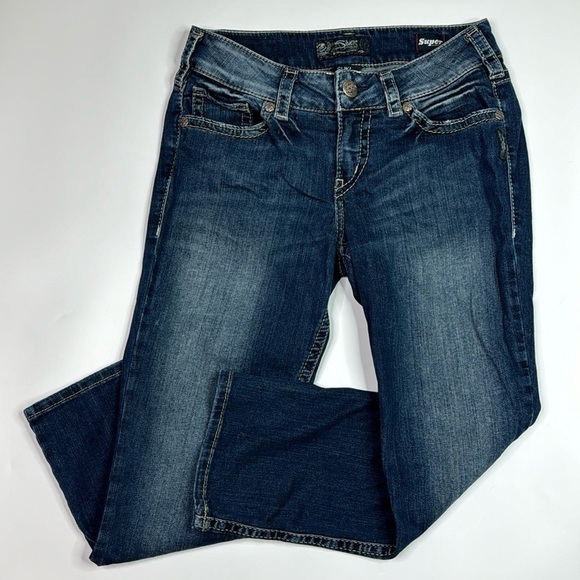 Silver Jeans Super Stretch Suki Mid Capri Jeans Size 29x22.5 - Picture 1 of 11